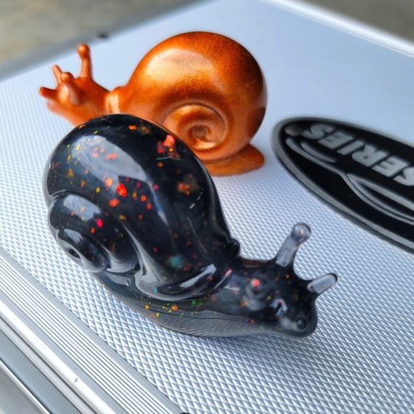 Hand Crafted Other - Resin Snails set of 2 Handcrafted Artisan Home Decor Gift Great for Planters!